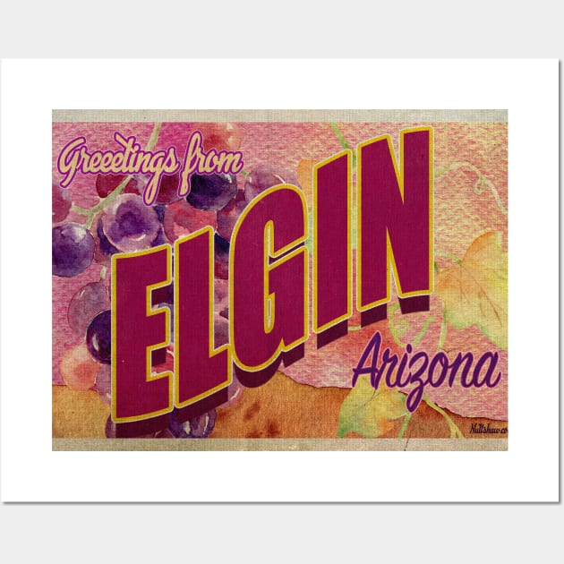 Greetings from Elgin, Arizona Wall Art by Nuttshaw Studios